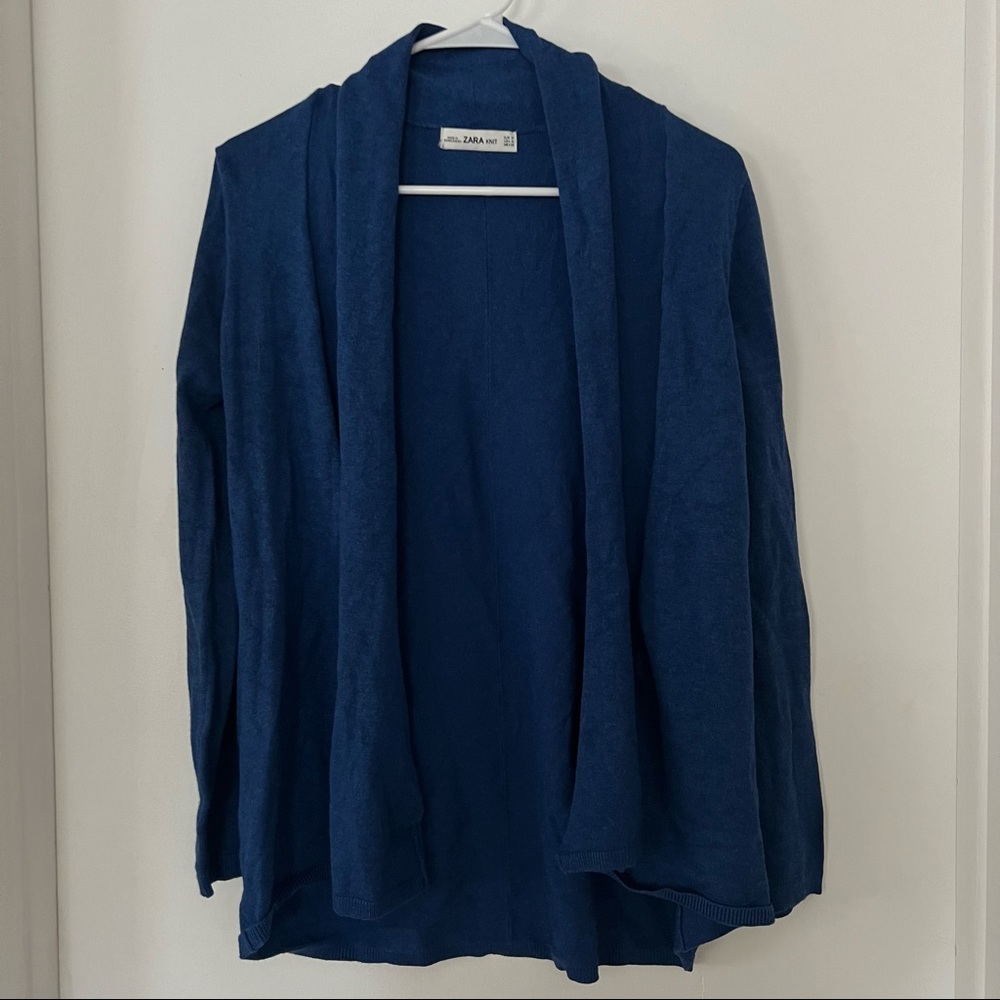 Zara Knit blue cardigan medium